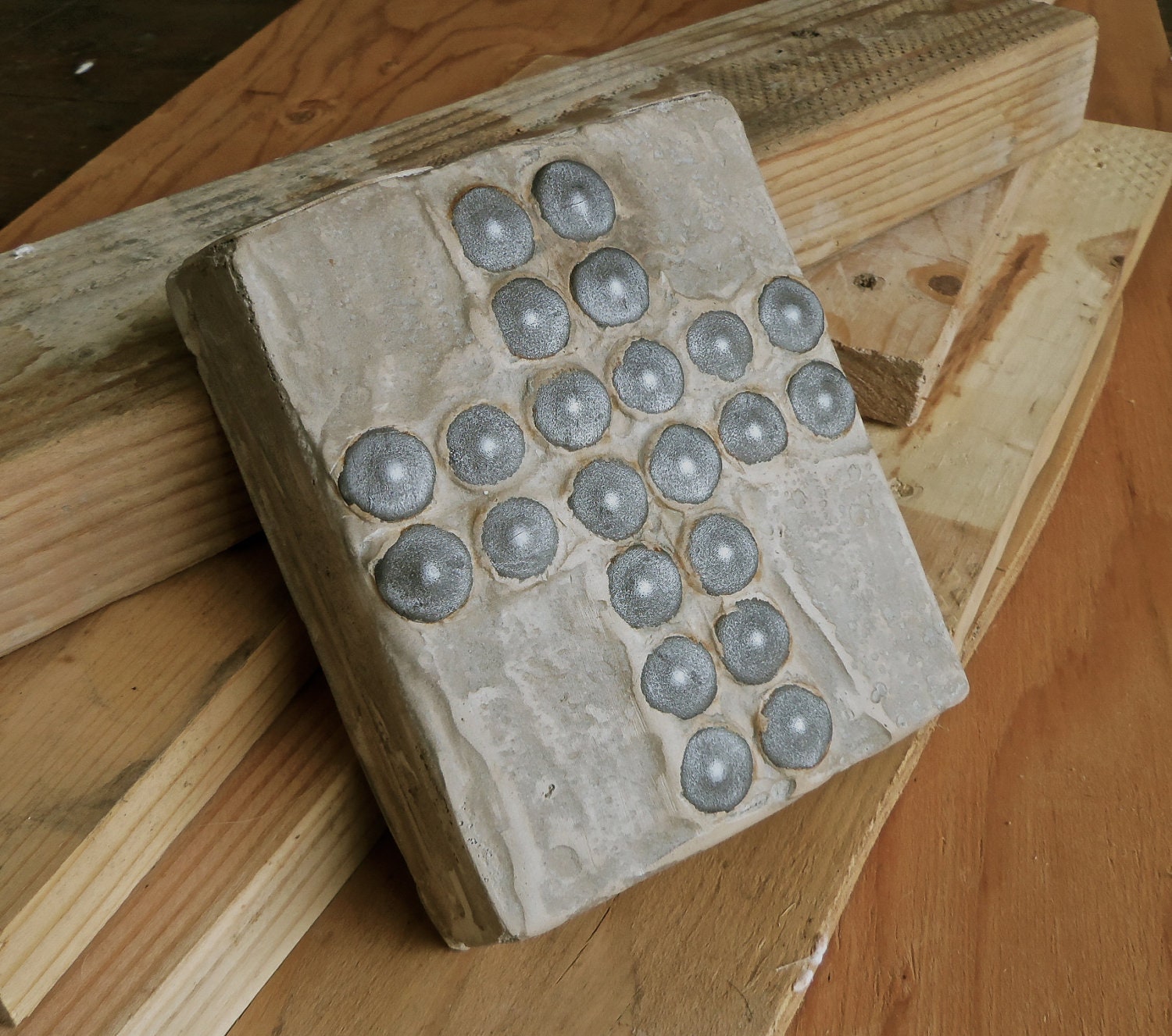 Wall Decor Cross, mixed media, recycled wood & metal