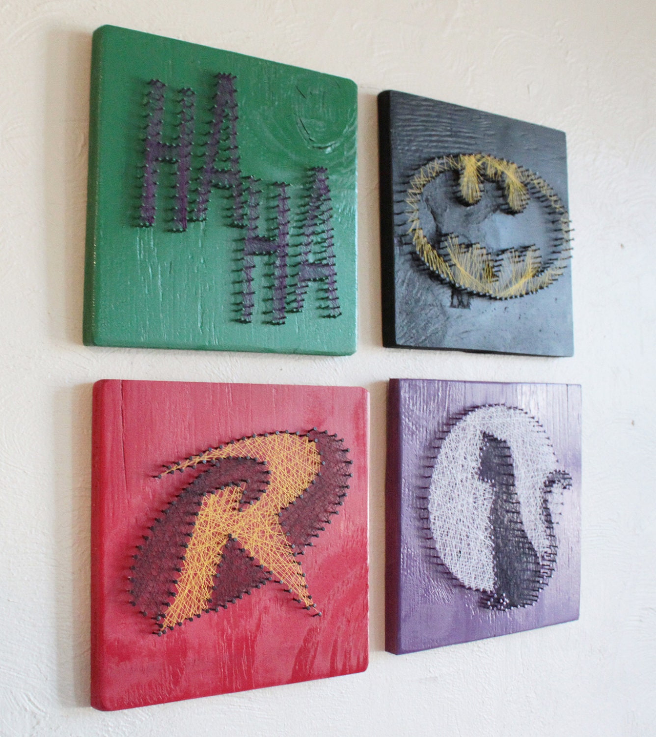 Batman String Art - Wall Hangings (Set of Four)