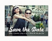 DIY Printable or Printed "Crazy in Love" Save the Date Photo Card and Matching Return Address Label