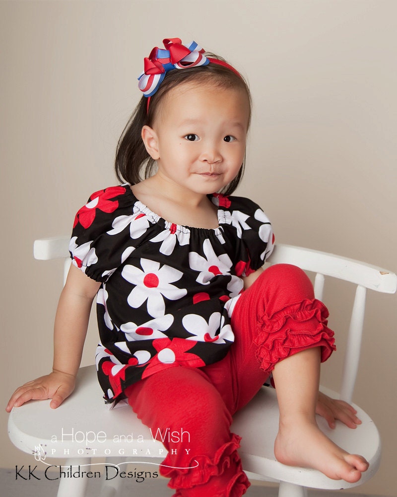2-Piece Set - Autumn Clothing - Sweet Pea Dress and Capris - Peasant Toddler Top - Tunic - Toddler Peasant Pattern - Party Dress - 12M to 6T