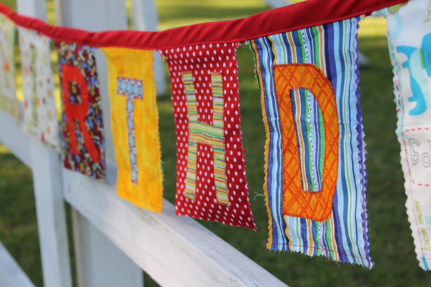 Fabric Happy Birthday Banner, Reusable Party Decoration, Unisex, Boy, Girl, Bright, Color, Primary, Custom, Wedding Decoration, Event Banner