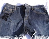 High Waisted Shorts Vintage Dark Denim Shorts