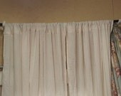 Pair of Sheer Natural Cotton Panels with Torn Ruffle Detail