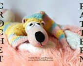 Teddy Bear and Pyjama Crochet pattern PDF file (instant download). Amigurumi toy. By Galina Astashova
