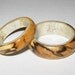 Matching Pair of Antler and Wood Lined Rings