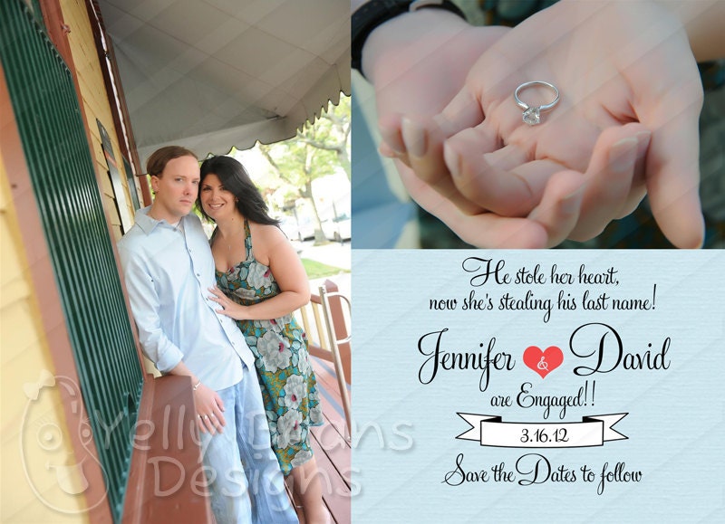Elegant Save the Date, Engagement Announcement, Wedding Thank You, add a photo, you print, digital file