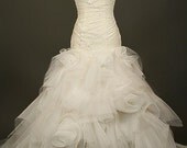 Rosy/wedding gown/women clothing/bridal dress/fishtail/sweetheart line//tulle/elegant/custom made/ALL SIZE