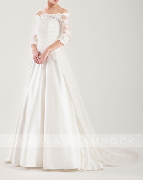 Artemis/wedding gown/bridal dress/bride/custom made/plus size/long sleeves/vintage style