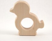 Wooden Bird Teether Natural and Organic - Wooden Baby Teething Toy Bird