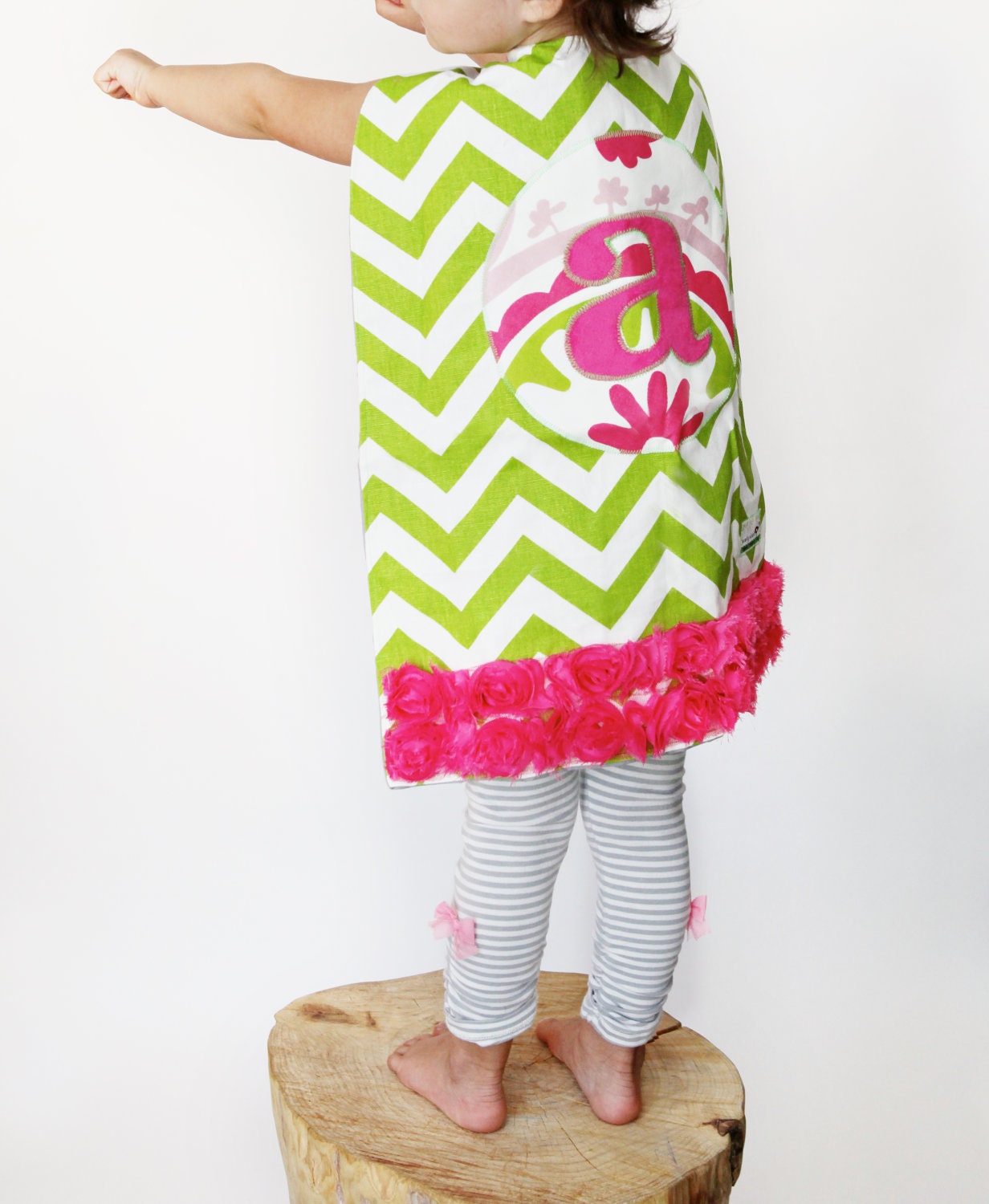 Custom/Personalized Super Hero Cape for a Girl with Initial "Cesi's Flying Jacket"