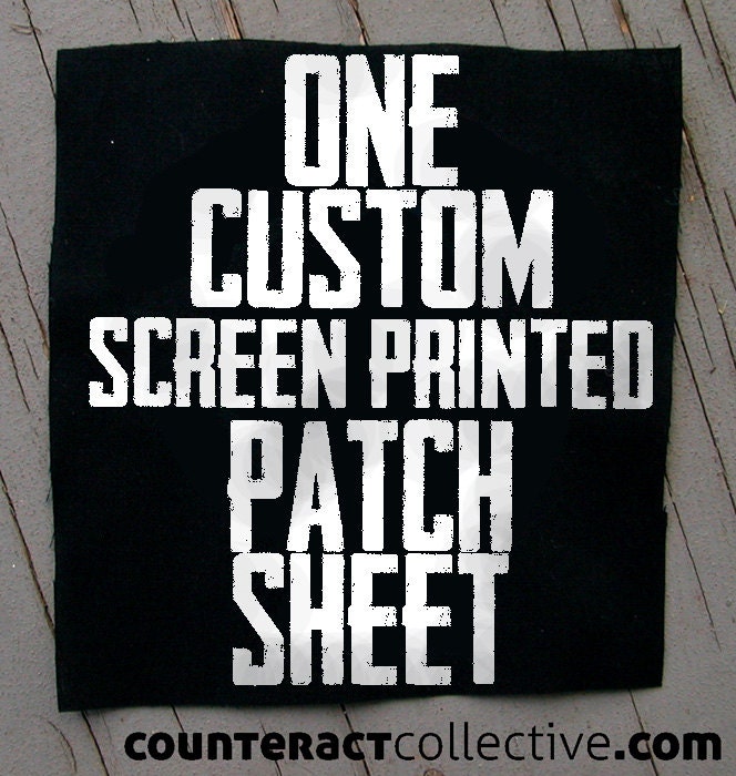 1 Custom One-Color Screenprinted Patch Sheet