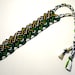 Green & Yellow Tribal Friendship Bracelet - woven zig zag pattern Macrame, Geometric Design with interlocking zigzags