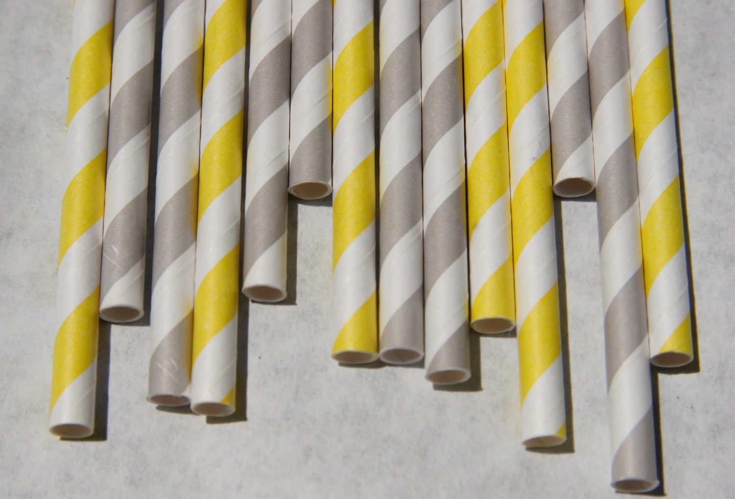 Yellow & Grey Paper Straws, Pack of 100 Il_570xn