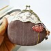 Metal frame purse / coin purse/ embroidery coin purse / flower embroidered /8.5 cm frame purse/ metal frame