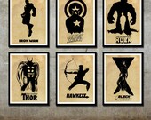 Avengers Poster Set 6 posters Captain America Iron Man Hulk Thor Hawyeye Black Widow 11 x 17 Print