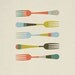 Retro Kitchen Forks 8x10 Art Print