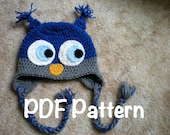 PATTERN:  Owl hat any size, newborn to adult, easy crochet PDF, kids animal hat, InStAnT DowNLoAd, Permission to Sell