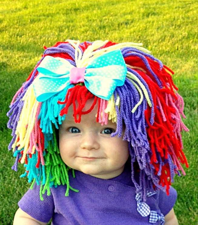 Clown Costume Baby Hat Baby Girl Clown Wig Pageant Clothes Colorful Wig Toddler Costume Photo Prop Dress Up Clothes Kids Cap