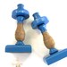 Turquoise Wooden Candlesticks Wrapped with Jute Twine
