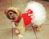Red & White Football Tutu Dress with Tulle