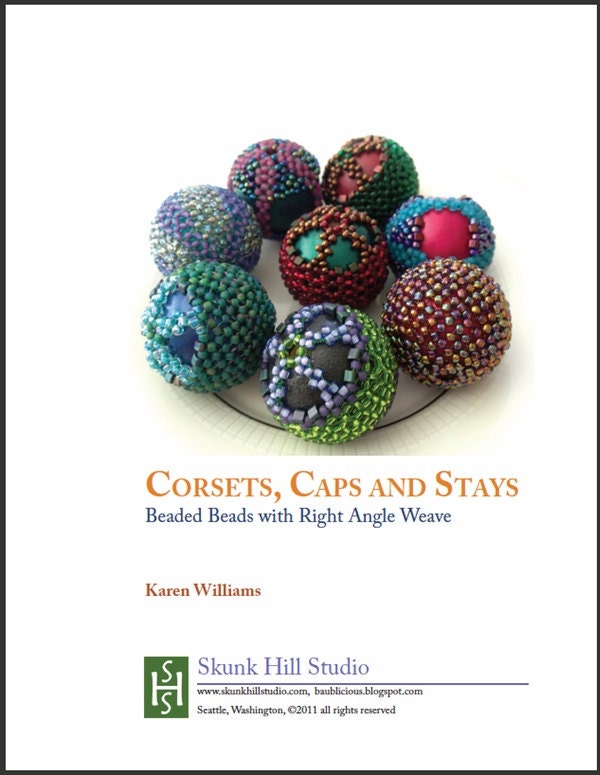 Beaded Bead PDF Tutorial - Corset, Caps & Stays: Elegant Beaded Beads with Right Angle Weave