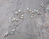 White Bridal Hair Vine, Bridal hair piece,  Bridal Tiara, Wedding Hair Accessories