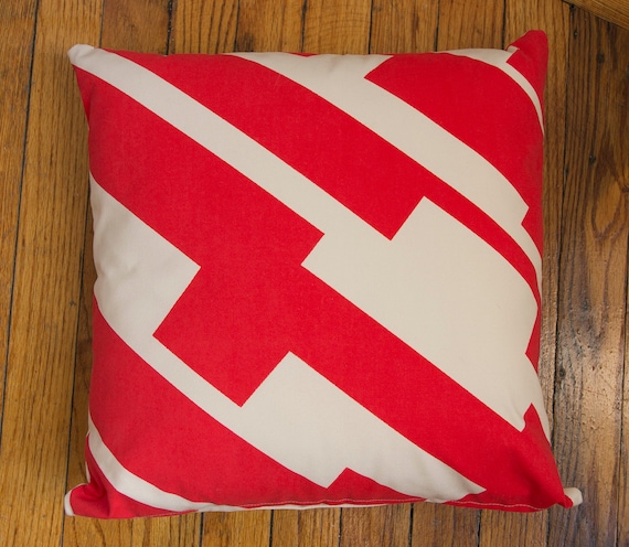 Shore Drive Hand-Printed Pillow Cover in Red