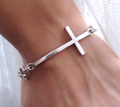 Side cross bracelet- wish bracelet Chain bracelet