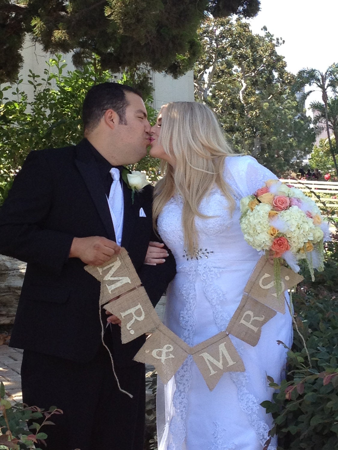Mr. & Mrs. burlap banner - Wedding Banner GARLAND - Photography prop