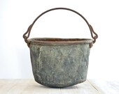 Large Rustic Copper Cauldron
