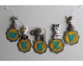Personalized Animal Felt Name Banner - 5 Letters - Weezy - Pick any 5 letter name