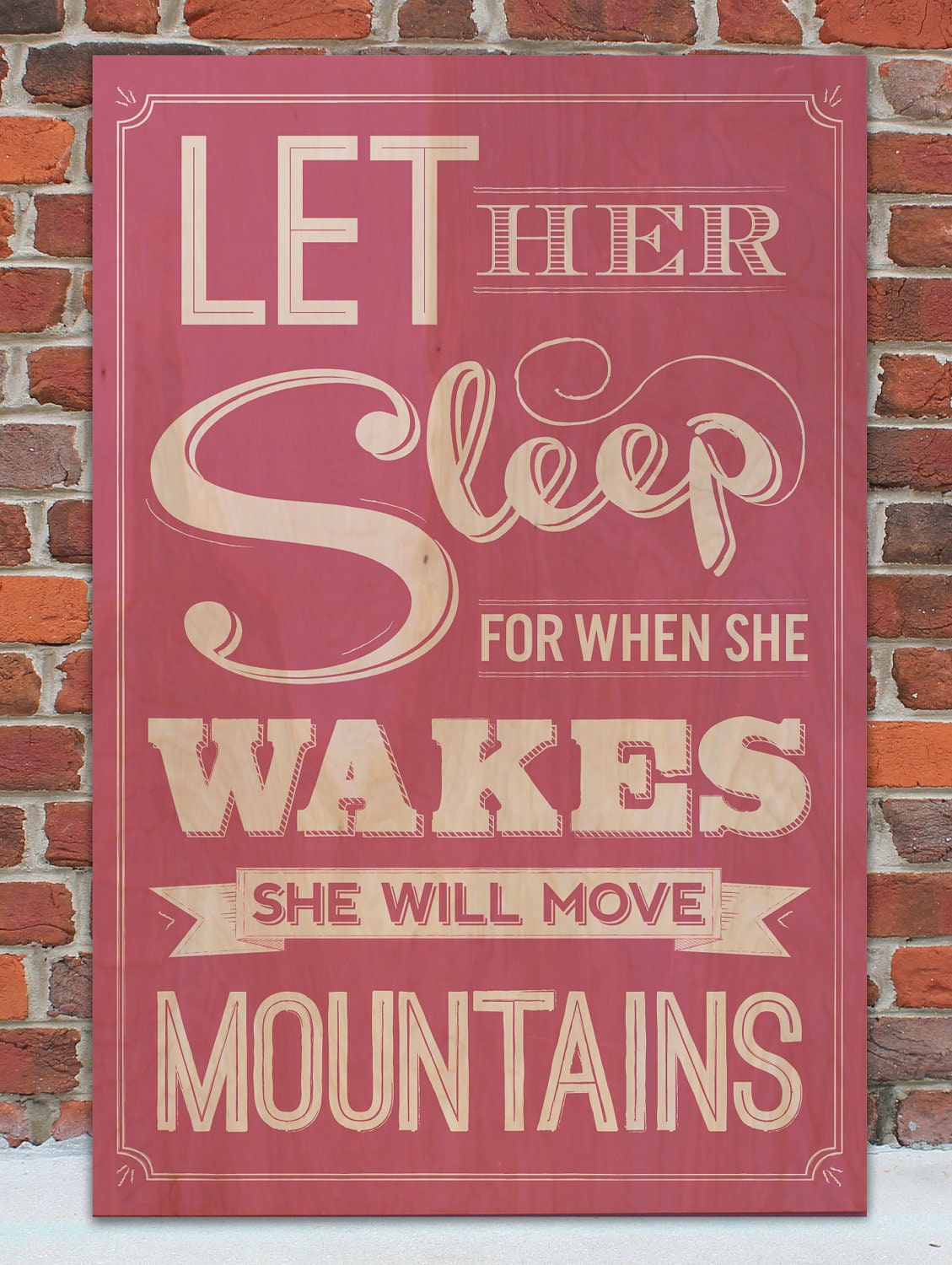 Let Her Sleep Vintage Wooden Sign