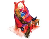 Grandma Grandchild Watercolor Illustration Children Print Nursery Art Wall Decor