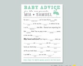 Baby Shower Advice Card - MAD LIBS (Stork)