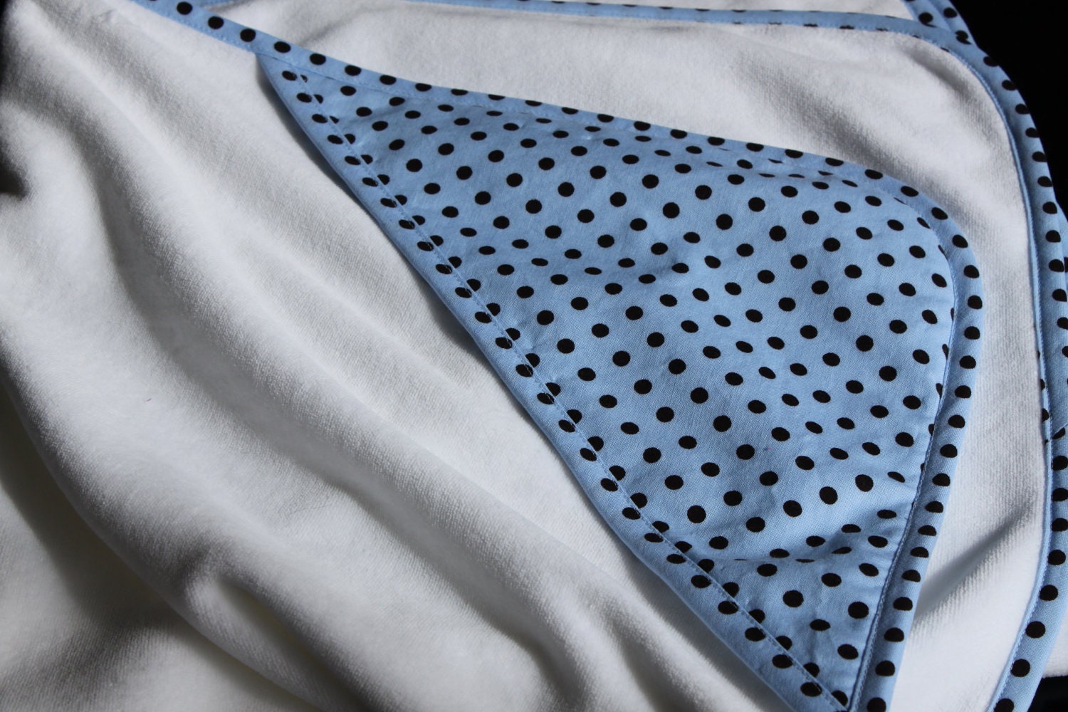 Infant Size Hooded Towel in Pin Dot READY for SHIPMENT