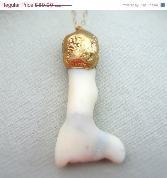 50% OFF SALE White coral branch necklace, 18k gold dipped