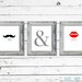 Mustache and Lips Print Set - Mr. & Mrs. 8x10 Wall Art Set