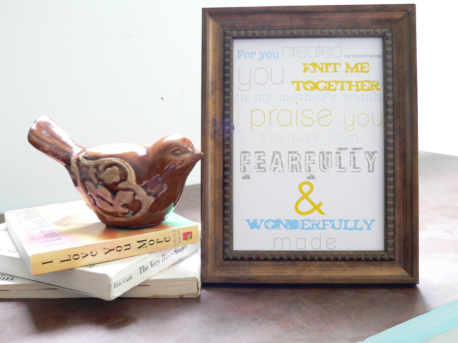 PSALM 139 // INSTANT DOWNLOAD File to Print // Christian Nursery Subway Art // Baby Boy Girl Room Decor // Gray & Yellow