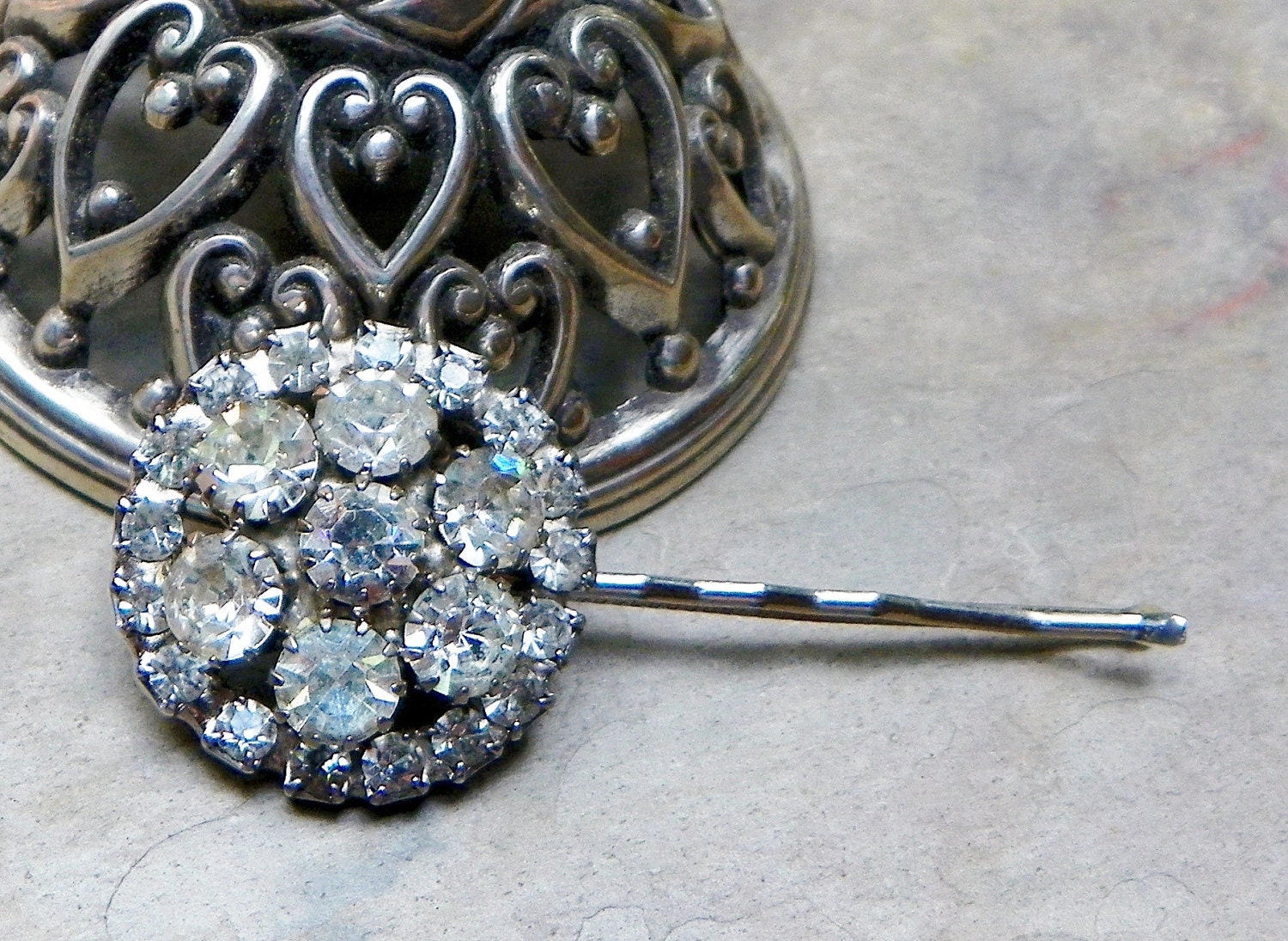 Decorative Spring Summer Bridal Prom Bobby Pin, Vintage FABULOUS