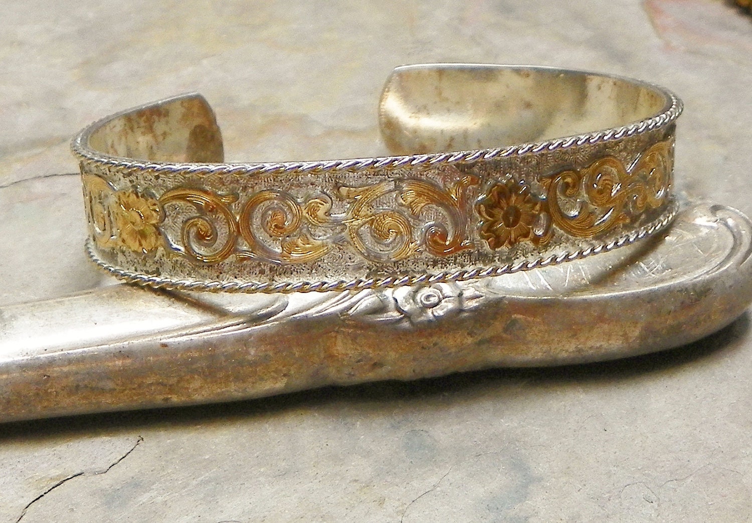 Sale Pending Fall Winter Montana Silversmith Repousse Scrolled Floral Bracelet Cuff