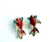 Koi Stud Earrings Japanese Koi Jewelry Gift for Koi Fish Collector Japan Goldfish Pond