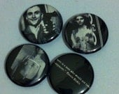 Taxi driver 1 inch pin button 4 black and white
