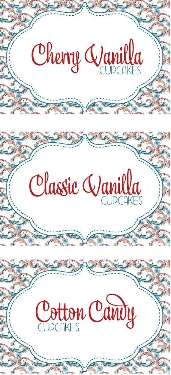 Candy Buffet Labels - Vintage Patriotic Collection - Personalized Download