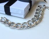 Silver Chunky Curb Chain Bracelet