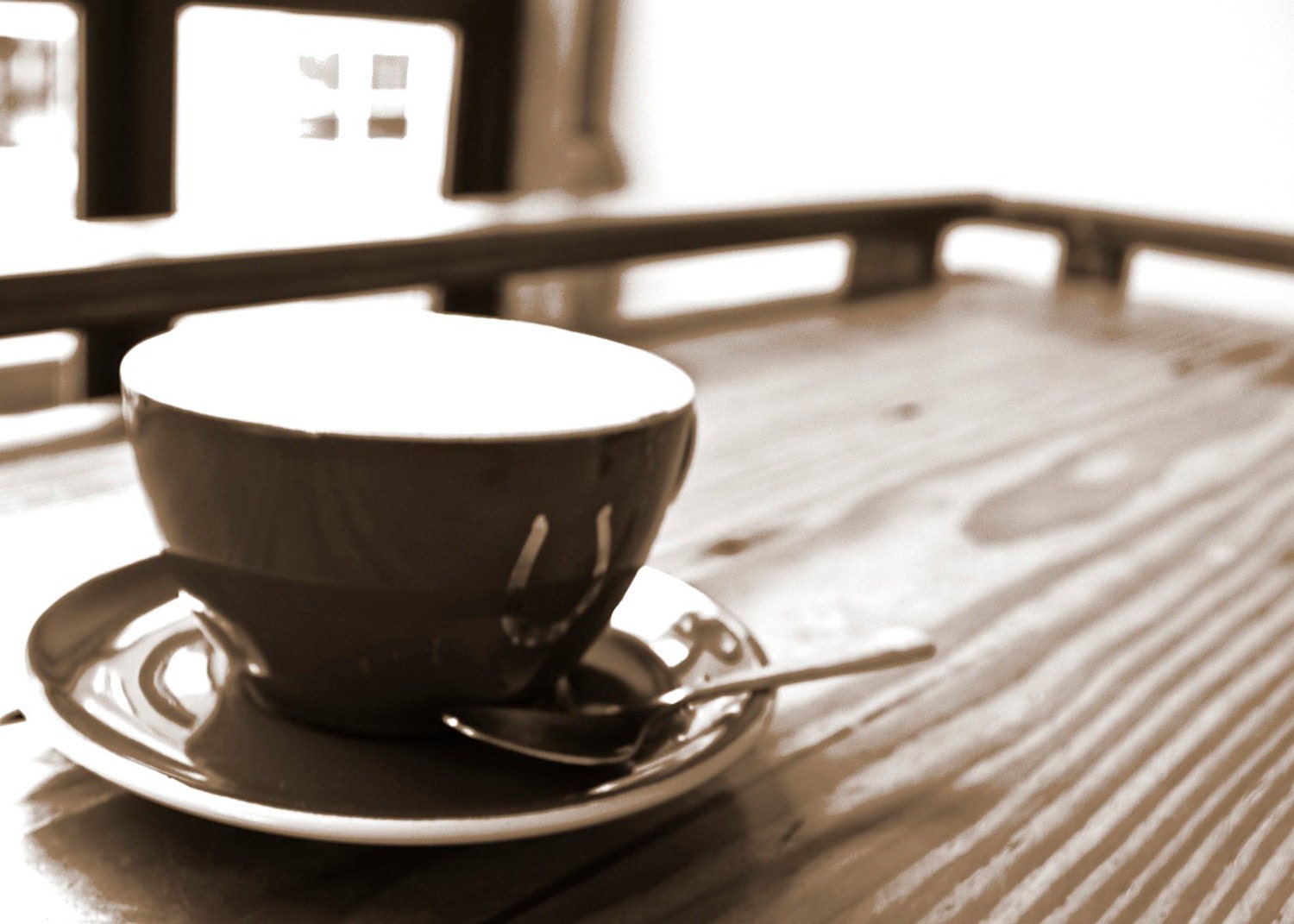 Coffee Cup Mug Shop Sepia 5x7 Photography Print