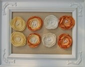 Halloween Candy Corn  Inspired Fabric Flower Embellishments - Set of 8