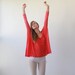 Oversize Top , Red  Shirt , Women  Blouse