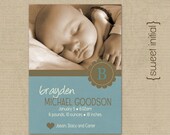 Sweet Initial Birth Announcement - DIY Printing