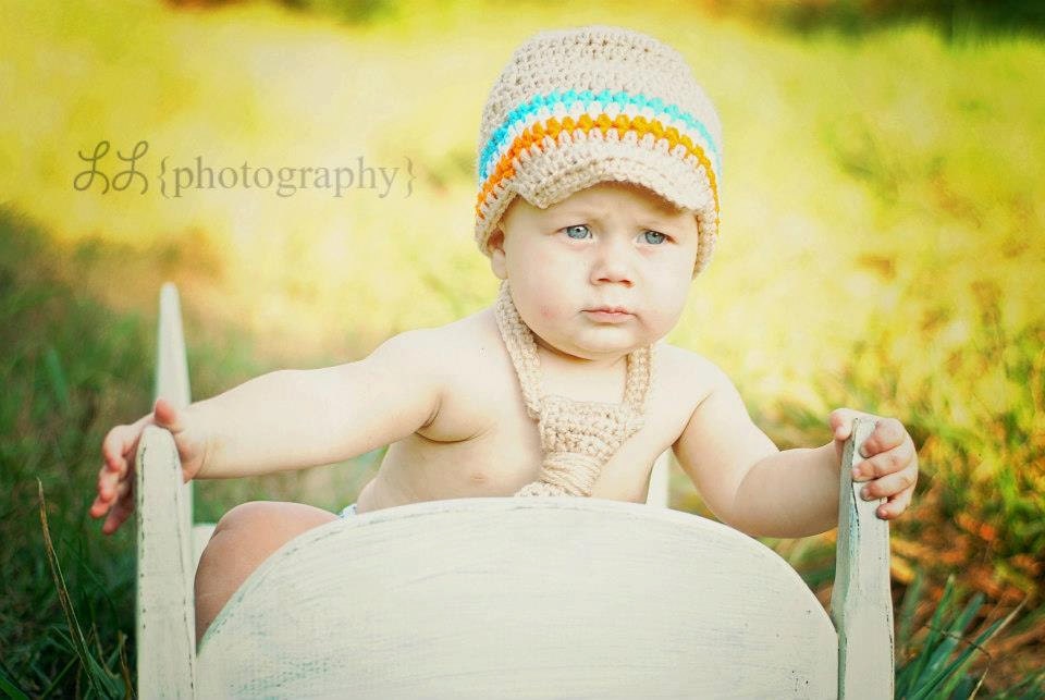 Newsboy Beanie & Tie Newborn-Toddler
