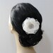 Ivory wedding hair flower/bridal hair flower -wedding hair accessories - organza bridal hair clip